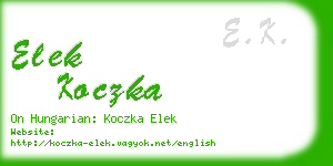 elek koczka business card